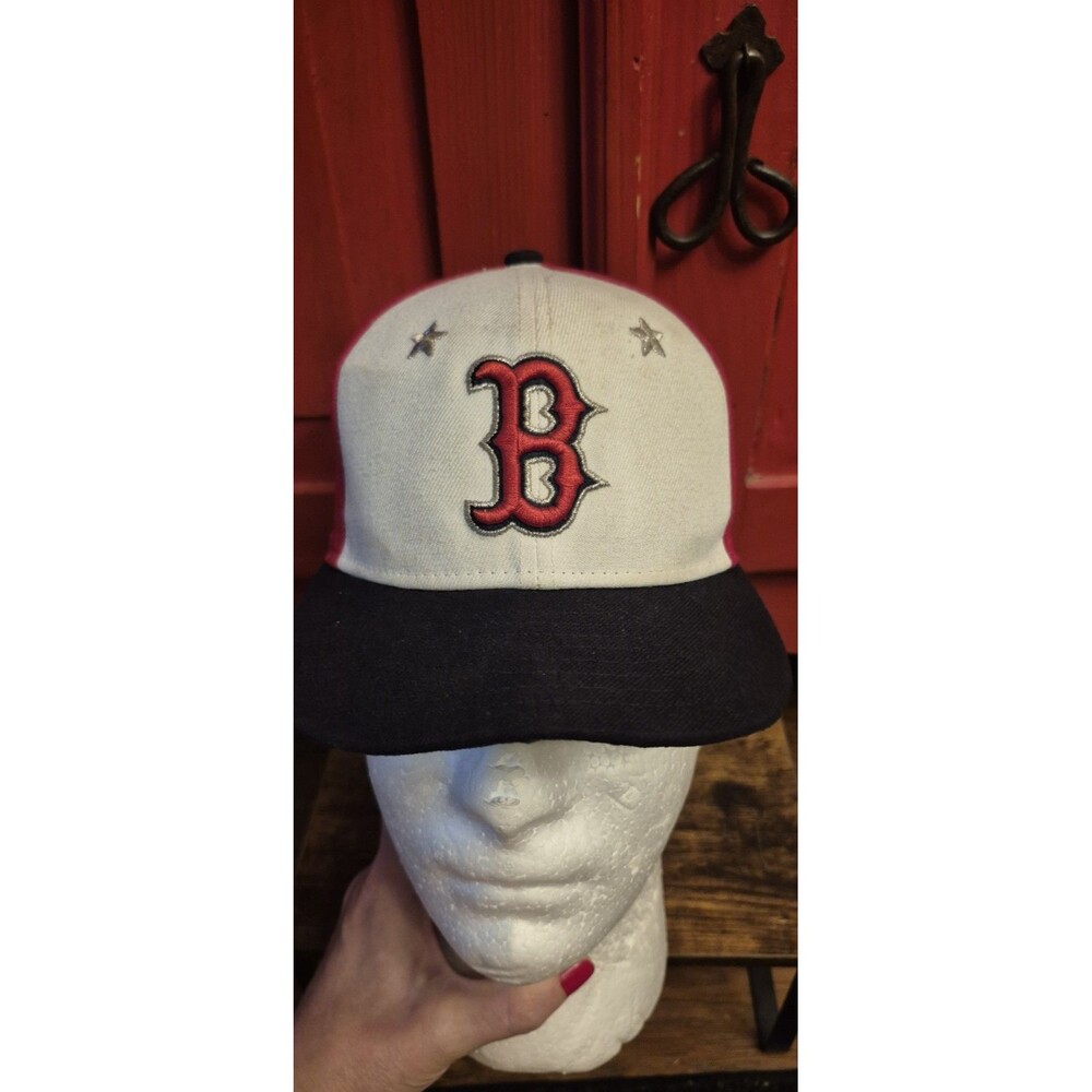 Boston Red Sox 6 1/2 Red White Blue Hat  New Era Fitted Cap Embroidered All Star